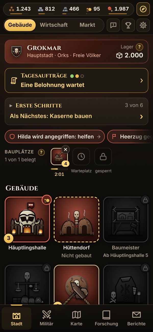 Ork-Stadt am Handy
